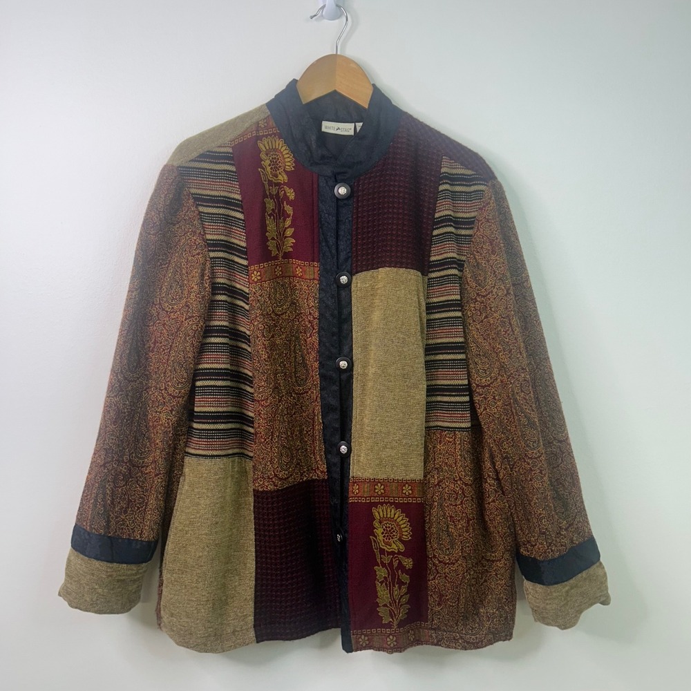 White Stag Patchwork Jacket L Boho Paisley Floral… - image 1
